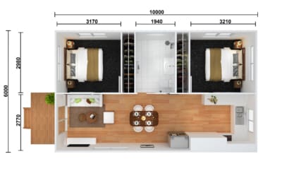 The Investor 3D floor plan final image measurements